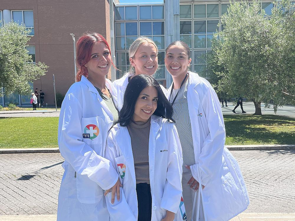 Allie Banks'26, left, with her cohort at the Doctors in Italy program in Rome.